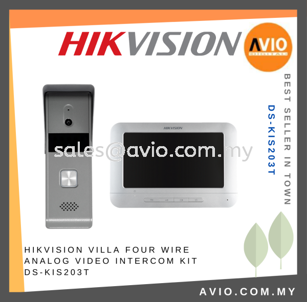 Hikvision IP65 Weatherproof 4 Wire Analog Video Intercom 2MP Camera 7 Inch Monitor DS-KB2421T-IM DS-KH2220 DS-KIS203T VDP VIDEO INTERCOM HIKVISION Johor Bahru (JB), Kempas, Johor Jaya Supplier, Suppliers, Supply, Supplies | Avio Digital