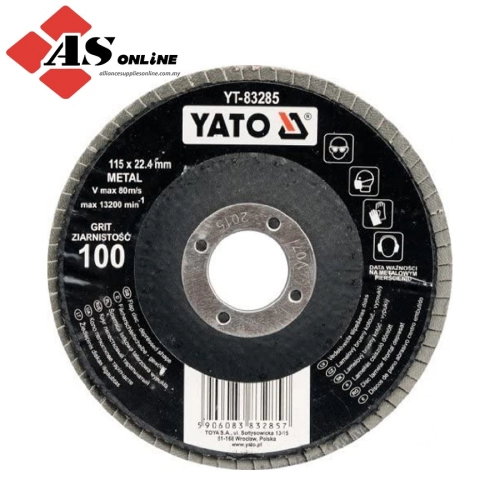 YATO Flap Disc Gr.100 Depressed Shape Fibre Glass Backing 115mm / Model: YT-83285