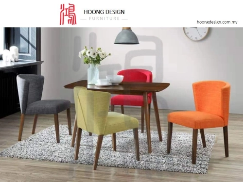 HF 741 Parson Chair (1+4) + Wooden Dining Table Set 