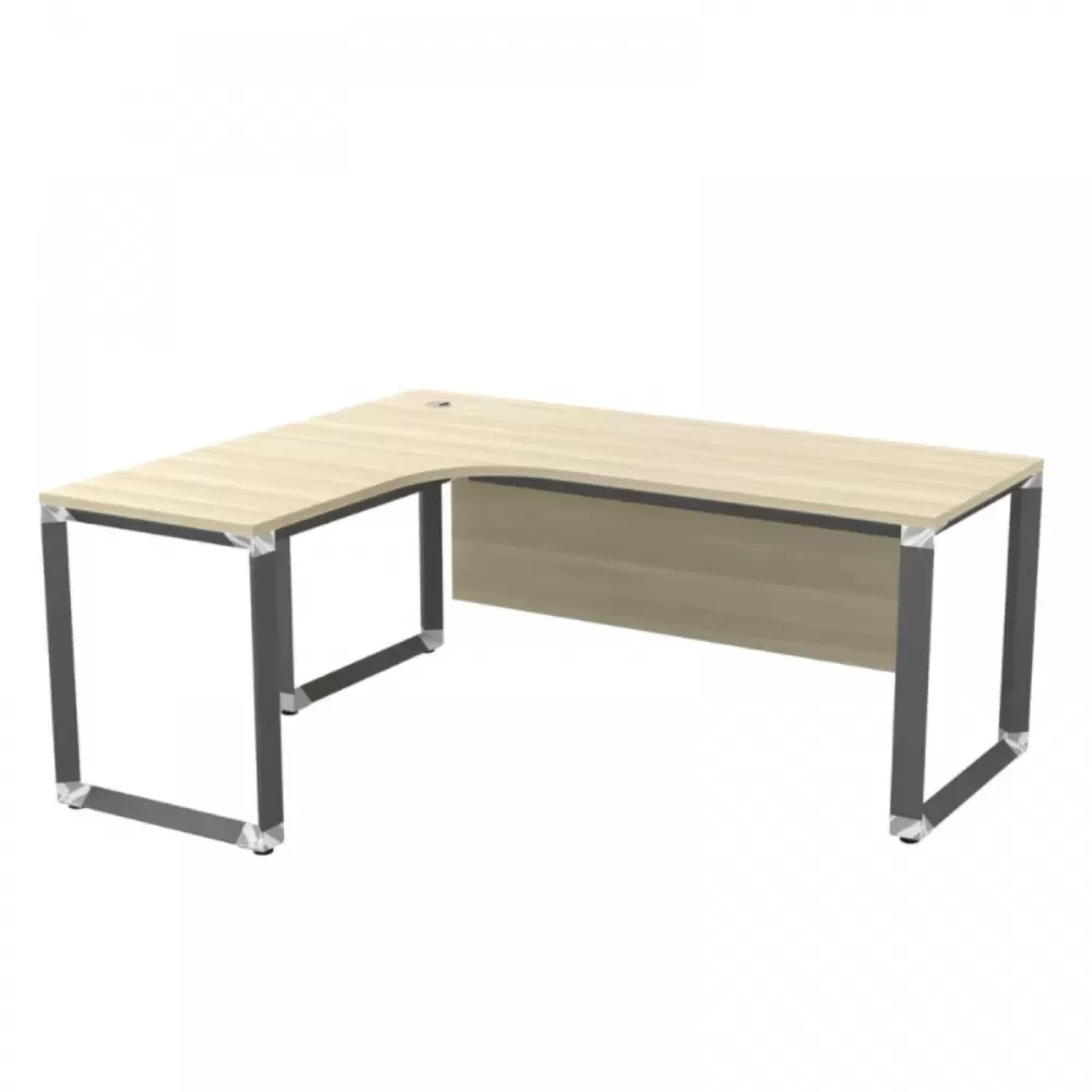 O Series L-Shape Executive Table With Wooden Front Panel｜Office Table Penang
