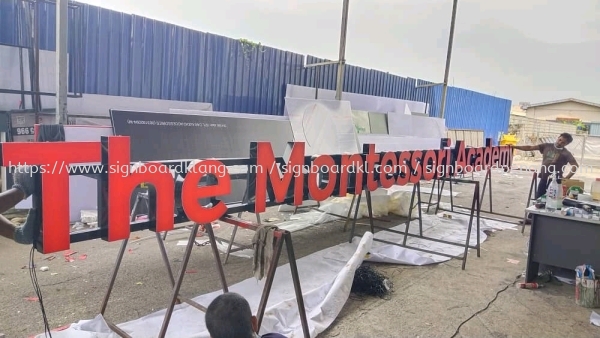 the mobtessori academy 3d box up led frontlit lettering signage signboard at kajang selangor 3D BOX UP LETTERING SIGNBOARD Klang, Malaysia Supplier, Supply, Manufacturer | Great Sign Advertising (M) Sdn Bhd