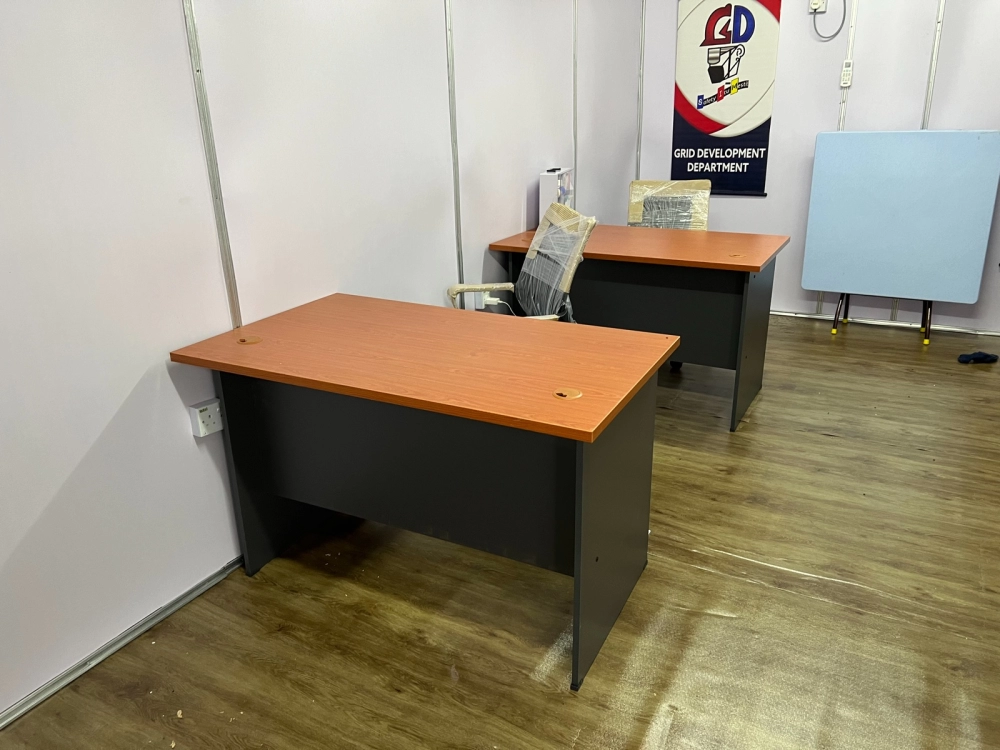 Standard Office Rectangle Table Set C/W Fixed Pedestal 3D I Writing Table  I Office Table Penang