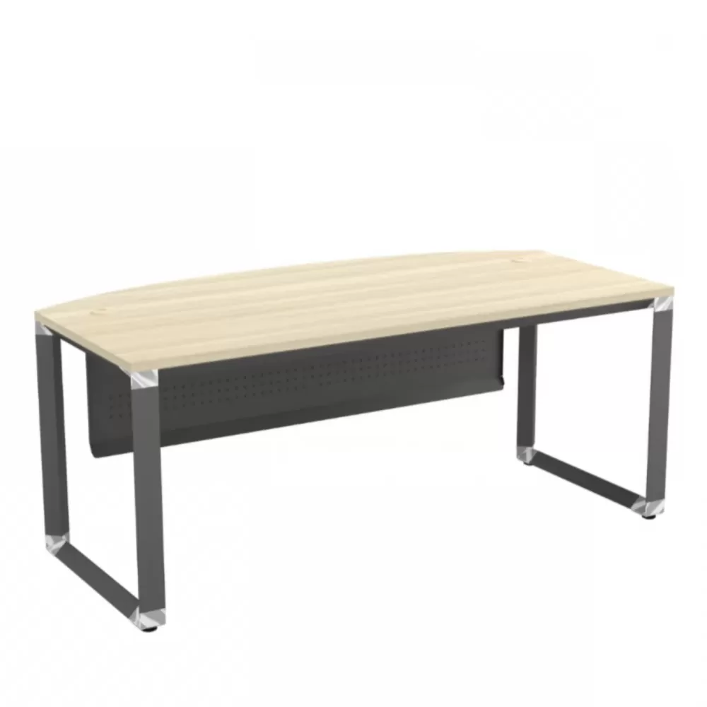 O Series Curve-Front Executive Table With Metal Front Panel | Office Table Penang