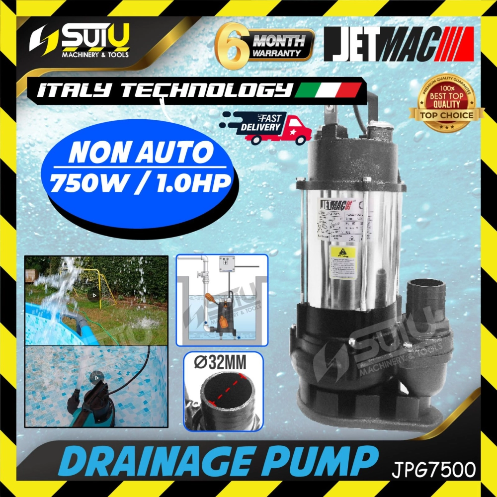 [NON AUTO] JETMAC JPG7500 1HP Drainage Pump / Submersible Pump 750W