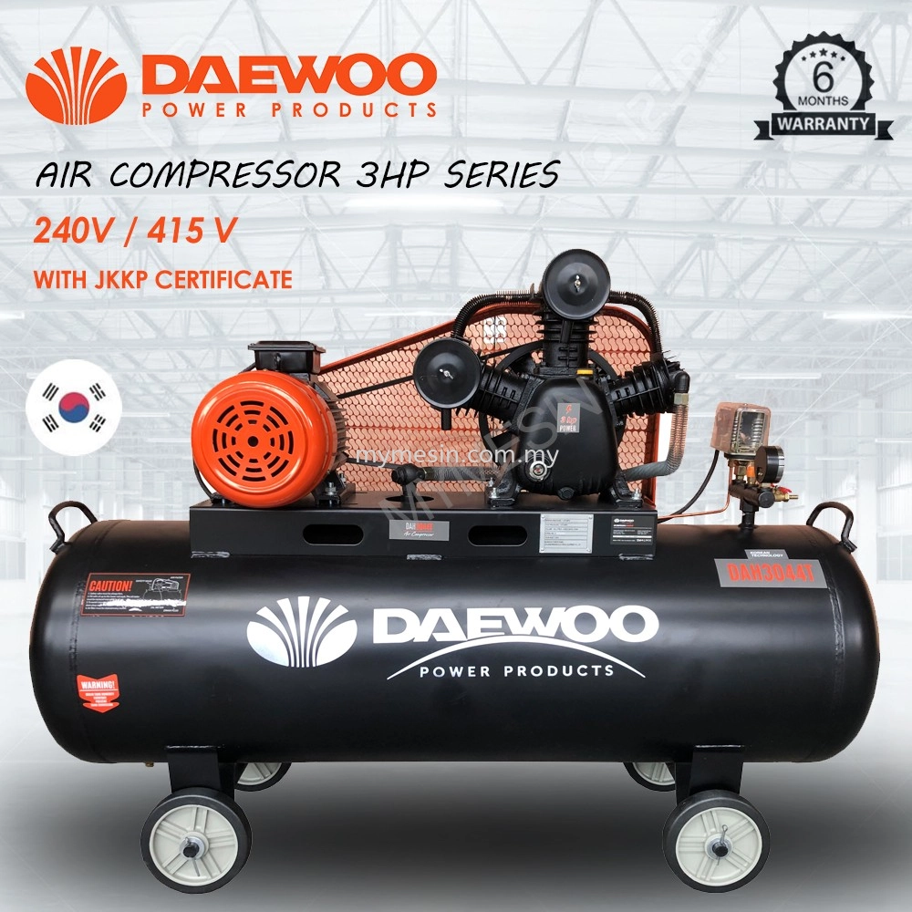 Daewoo DAH3044T 3HP 160L Series Air Compressor JKKP CERT Air daewoo-dah3044t-3hp-160l-series-air-compressor-jkkp-cert-air