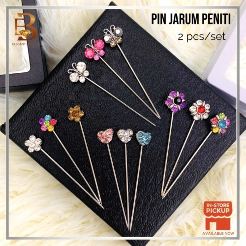 Elegant Brooch 2pcs Sepasang kerongsang Pin Jarum Peniti Tudung Shawl Hijab Mewah