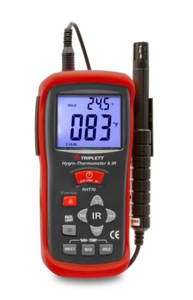 HYGRO-THERMOMETER + INFRARED THERMOMETER - (RHT70) Hygro-Thermometers Triplett Test Equipment & Tools Test & Measurement Products Malaysia, Selangor, Kuala Lumpur (KL), Shah Alam Supplier, Suppliers, Supply, Supplies | LELab Sdn Bhd
