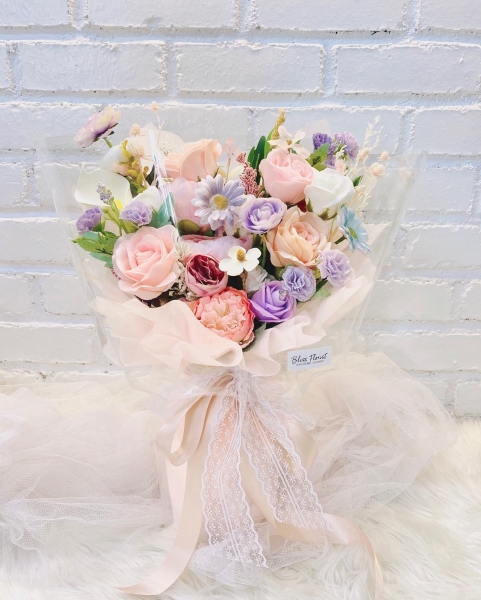 Soft Hues Bouquets / Box- Flowers Soap & Artificial Flowers Melaka Retailer, Services | BLISS FLORIST