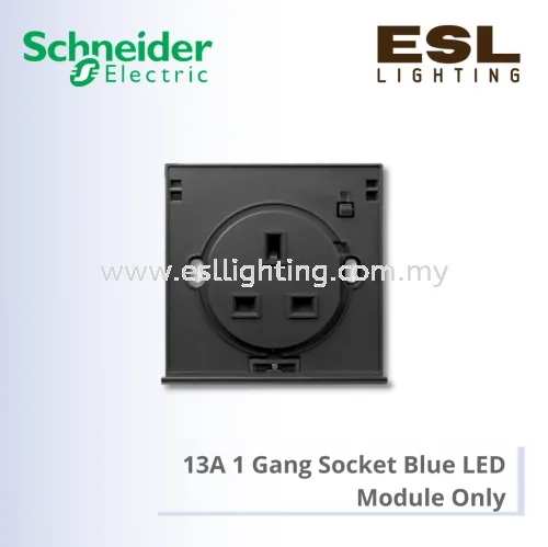 SCHNEIDER ULTI MECHANICAL 1 GANG SOCKET BLUE LED 13A US15_B00