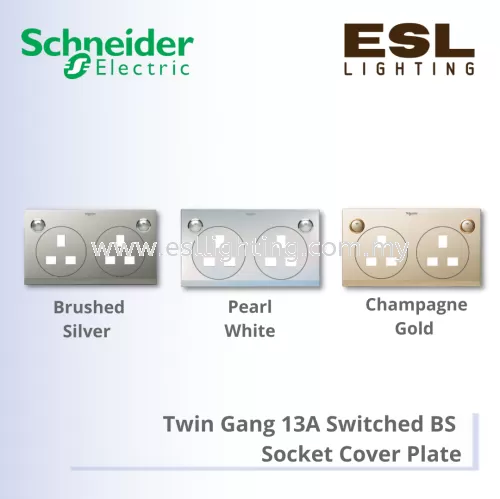 SCHNEIDER ULTI MECHANICAL TWIN GANG SOCKET COVER PLATE UCT25_XBS UCT25_XPW UCT25_XCG