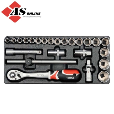 YATO Drawer Insert Socket Set 1/2" 24pcs / Model:  YT-5537