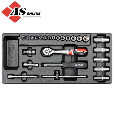 YATO Drawer Insert Socket Set 1/4" 25pcs / Model: YT-5541