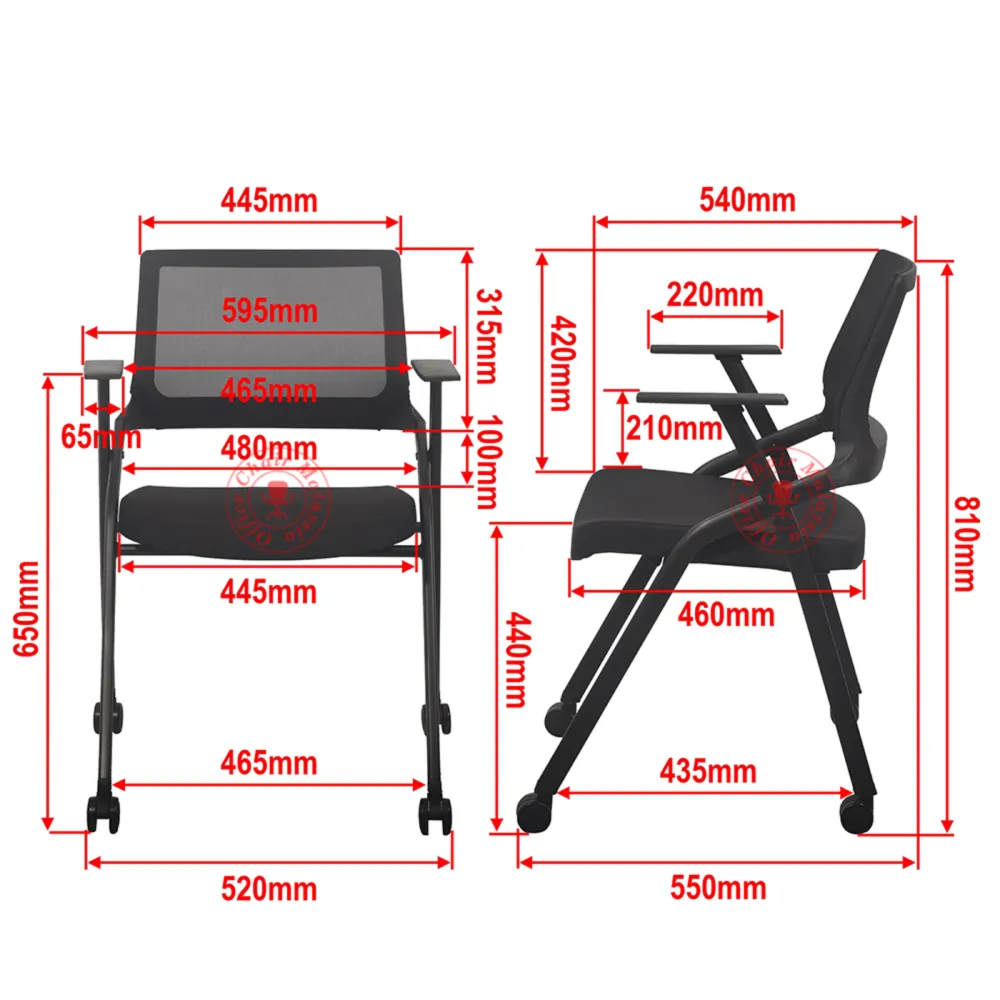 Foldable Mobile Mesh Chair / Training Chair / Office Chair / Tuition Center Chair