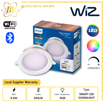 PHILIPS WIZ SMART LED 6.5W 220-240V 500LM 4INCH 2200K-6500K+RGB ROUND DIMMABLE TUNEABLE BLUETOOTH DOWNLIGHT 9290032255