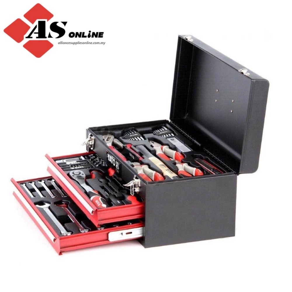 YATO Metal Tools Box 460x220x245mm with 80pcs Hand Tools Sets / Model: YT-38951