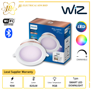 PHILIPS WIZ SMART LED 10W 220-240V 820LM 5INCH 2200K-6500K+RGB ROUND DIMMABLE TUNEABLE BLUETOOTH DOWNLIGHT 9290032256