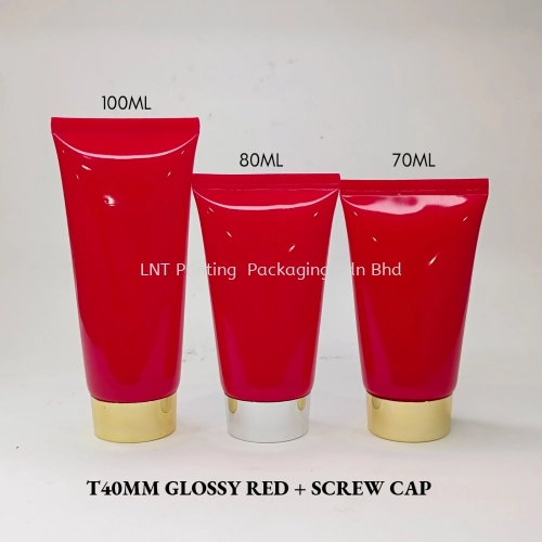 T40MM Gloss Red Tube With Screw Cap