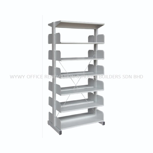 LIBRARY RACK DOUBLE SIDED WITHOUT SIDE PANEL 6 LEVEL