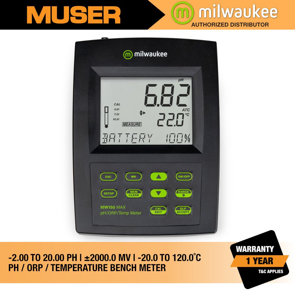 MW150 MAX pH/ORP/Temp Bench Meter | Milwaukee by Muser