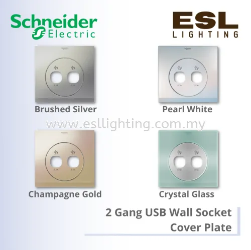 SCHNEIDER ULTI MECHANICAL 2 GANG USB WALL SOCKET COVER PLATES UC32USB_XBS UC32USB_XPW UC32USB_XCG UC