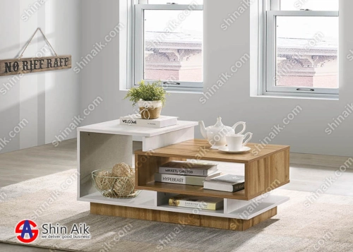 CT1669-5(KD) Cedar & White Pine Two-Tone Modern Contemporary Coffee Table