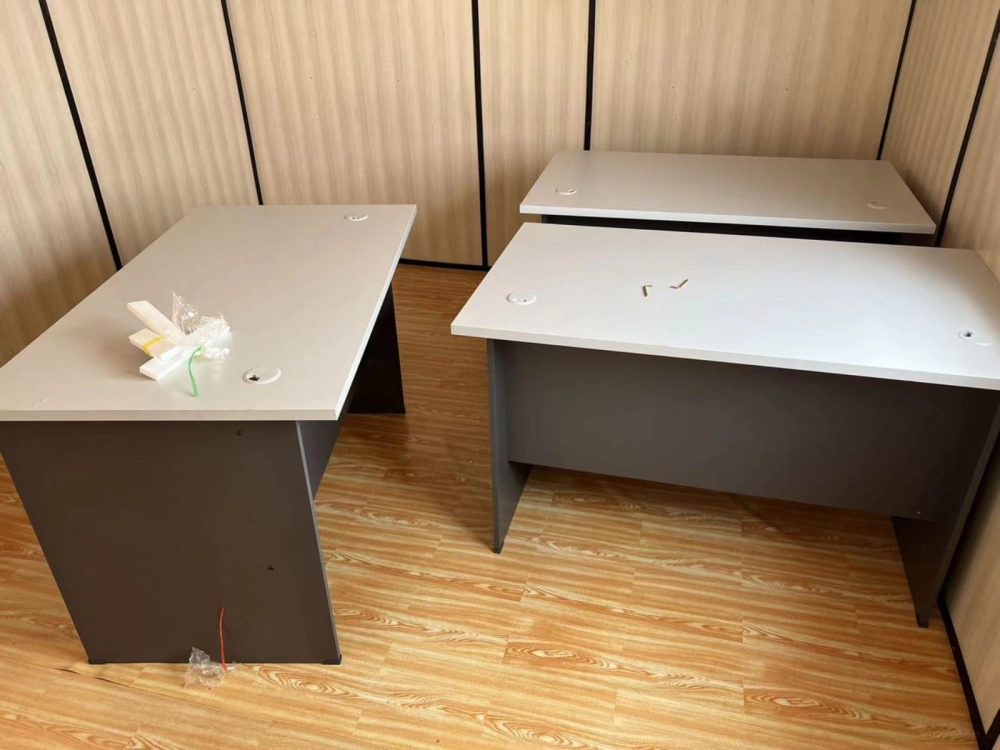 Standard Office Rectangle Table Set C/W Fixed Pedestal 3D I Writing Table  I Office Table Penang