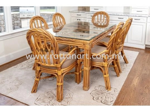 RATTAN DINING TABLE