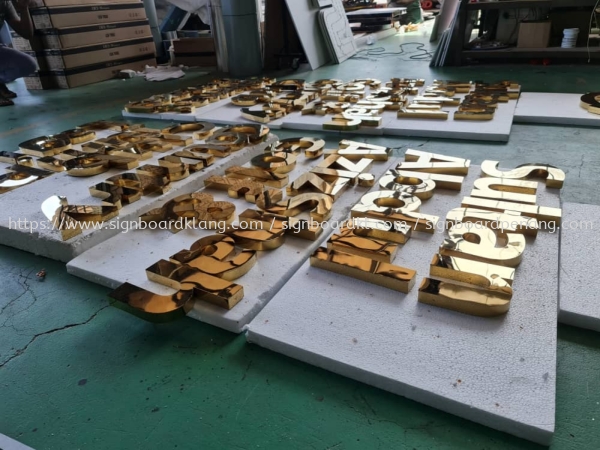 stainless steel gold mirror box up 3d lettering logo STAINLESS STEEL BOX UP LETTERING Kuala Lumpur (KL), Malaysia Supplies, Manufacturer, Design | Great Sign Advertising (M) Sdn Bhd