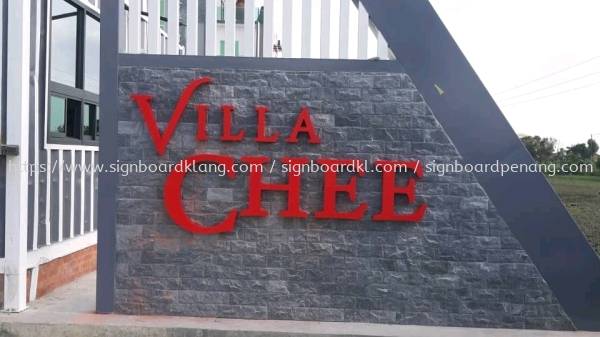 villa chee 3d box up led frontlit lettering logo signage signboard at sekinchan 3D LED SIGNAGE Selangor, Malaysia, Kuala Lumpur (KL) Supply, Manufacturers, Printing | Great Sign Advertising (M) Sdn Bhd