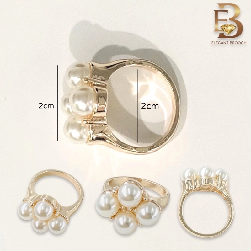 Elegant Brooch Kerongsang Cincin Tudung Bawal Mutiara Brooch Ring Pearl Scarf Buckle R3161