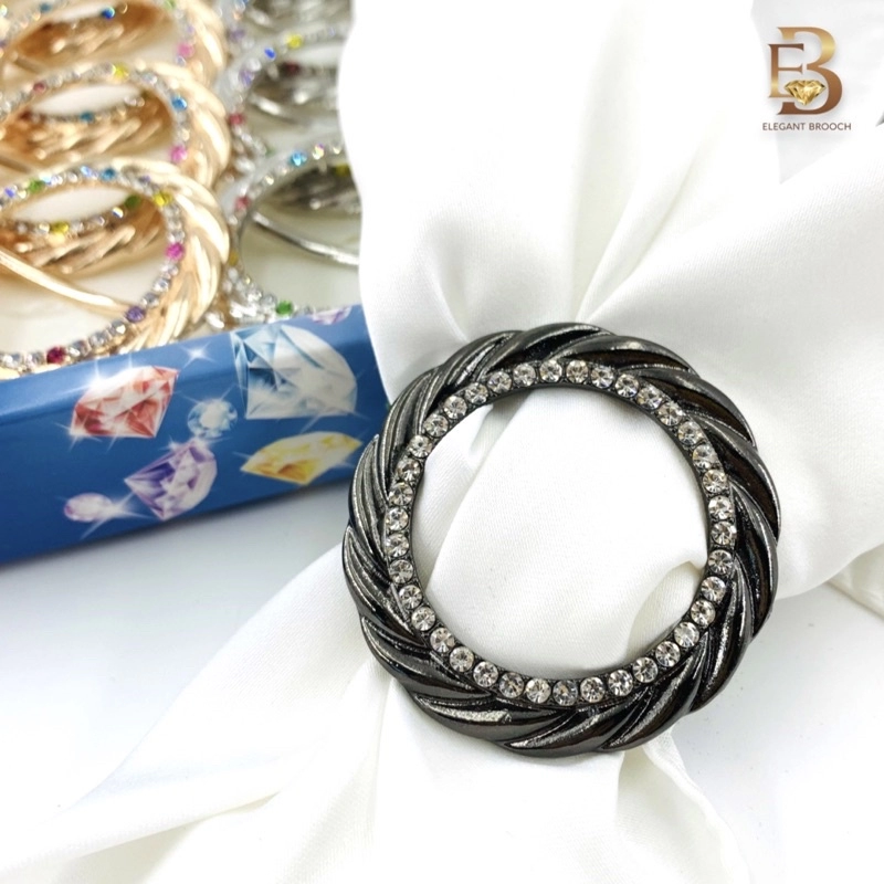 Elegant Brooch Korea Brooch Ring Kerongsang Cincin Tudung Bawal Hijab Scarf Buckle Ring G3101