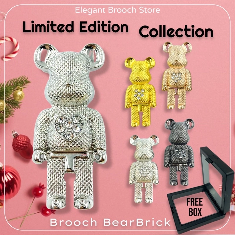 BEARBRICK [Free Box] Limited Collection Fashion Gift Kerongsang Bahu Pin Tudung