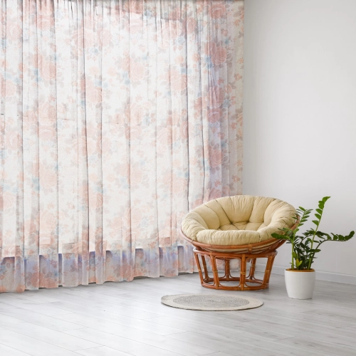 Floral Sheer Curtain 58" 