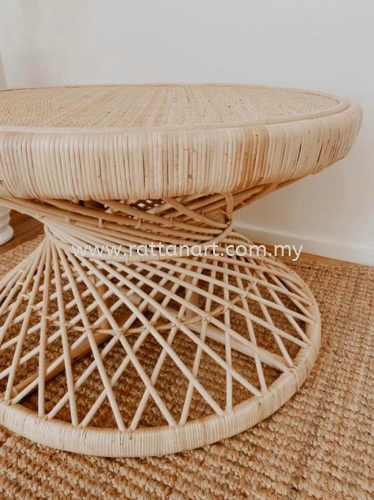 HANDWOVEN RATTAN COFFEE TABLE