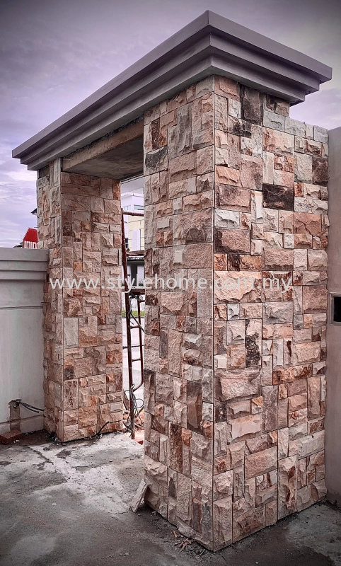 bali entrance door with culture stone design by Stylehome.