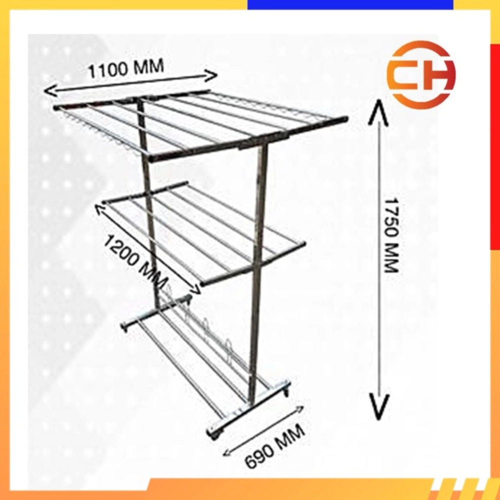 STAINLESS STEEL FOLDABLE CLOTHES HANGER (T-TYPE) Cloth Clothe Clothing Drying Rack Rak Penyidai Penjemur Baju 不锈钢晒衣