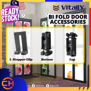 VITALLY BIFOLD DOOR ROLLER/L-STOPPER CLIP REPLACEMENT FOR WASHROOM TOILET