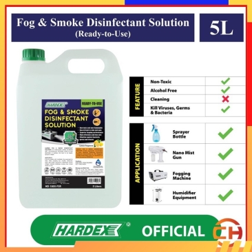 Hardex All Purpose Disinfectant Solution Lemon Fragrance (Ready To Use) / For SMOKE & FOGGING 5 Litres