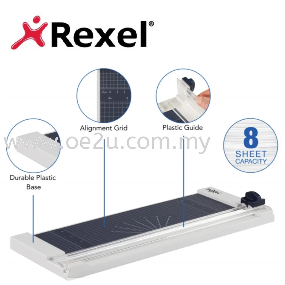 REXEL ClassicCut 1208P Trimmer (Cutting Length: 305mm / A4, Cutting Capacity: 8 sheets) 