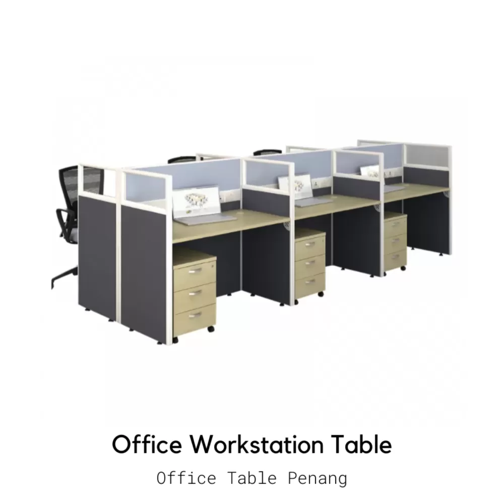 2-6 Seater Office Desk Table Workstation with Partition | Office Table Penang
