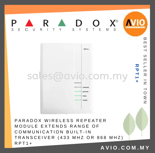 Paradox Wireless Repeater Module Extends Range of Communication Built in Transceiver 433 MHz or 868 MHz MG Series RPT1+ PARADOX Johor Bahru (JB), Kempas, Johor Jaya Supplier, Suppliers, Supply, Supplies | Avio Digital