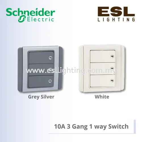 SCHNEIDER NEO SERIES SWITCHES 3 GANG 1 WAY SWITCH E3033H1_EBGS_G11 E3033H1_EWWW_G11