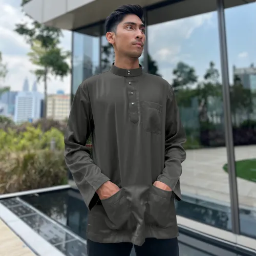 Cekak Musang Berpesak (Baju Sahaja) Dark Grey