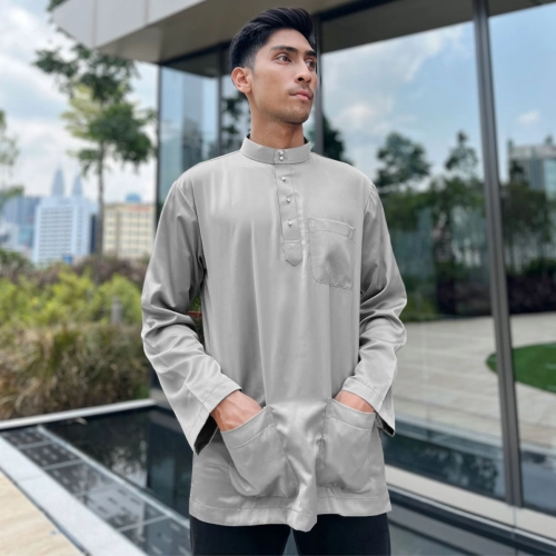 Cekak Musang Berpesak (Baju Sahaja) Light Grey