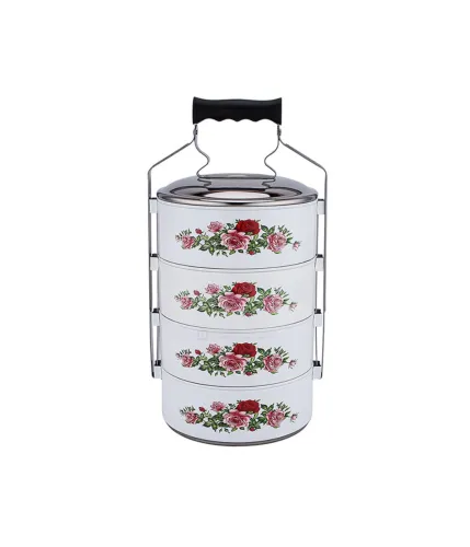 Tiffin White Stainless Steel 3/4 Tiers - 05