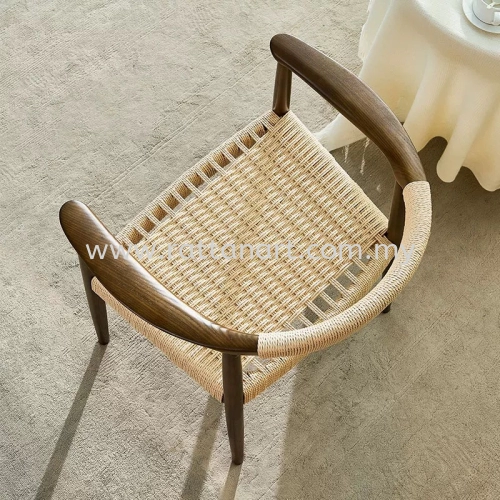 WOODEN DINING CHAIR WITH PAPER CORD