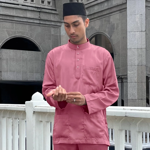 Cekak Musang Slim Fit (Baju Sahaja) Pink