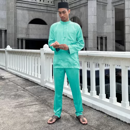 Cekak Musang Slim Fit (Sepasang) Turquoise