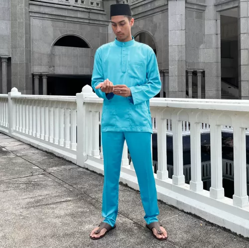 Cekak Musang Slim Fit (Sepasang) Baby Blue