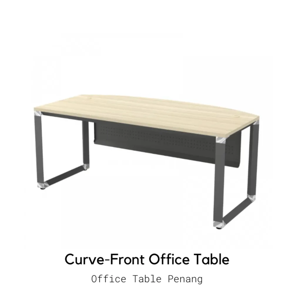 Curve-Front Executive Table With Metal Front Panel | Office Table ...